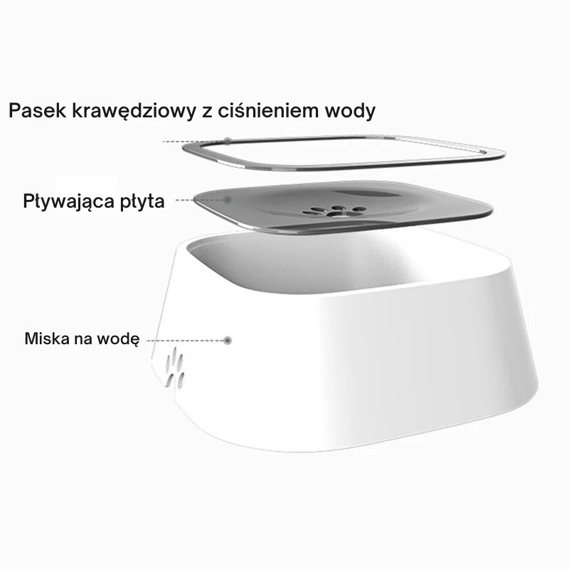 Miska dla psa, kota, system bez rozlewania, plastikowa