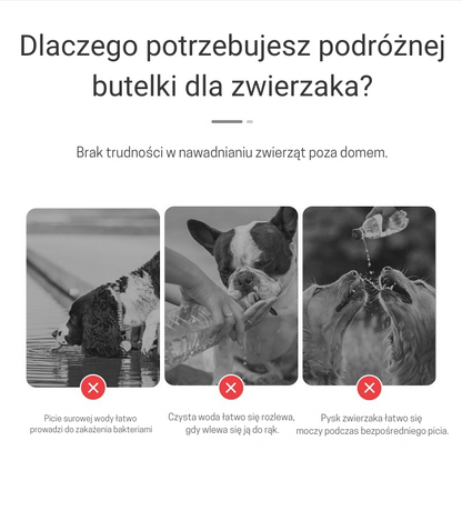 Przenośna butelka na wodę dla psa